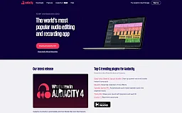 Audacity homepage preview
