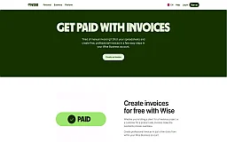 Wise Business invoicing website preview