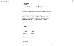 Google Authenticator information page preview