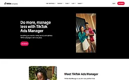 TikTok Ads Manager website preview