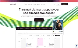 Metricool social media planner website preview
